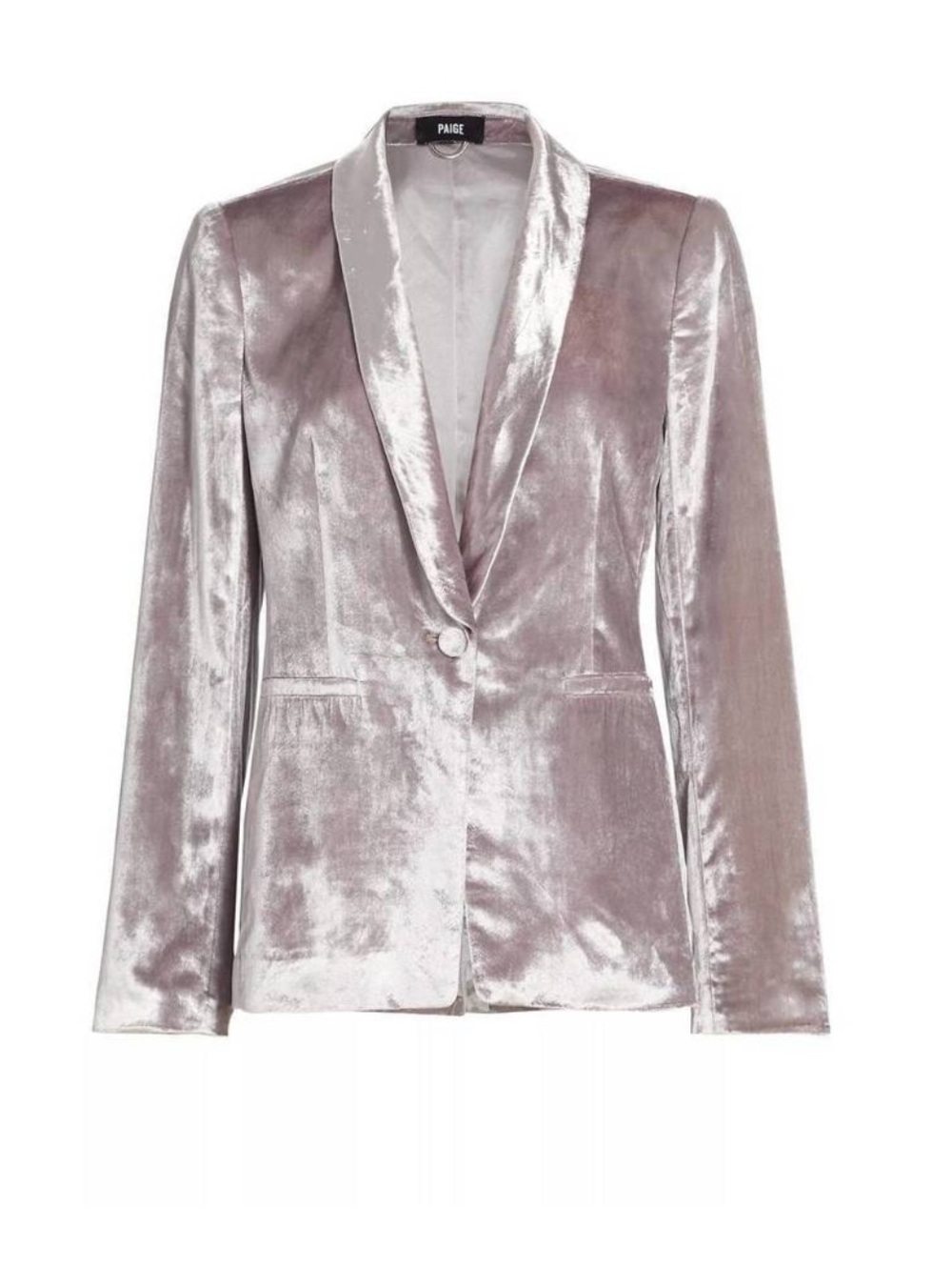 PAIGE $429 kriselle velvet blazer in pewter